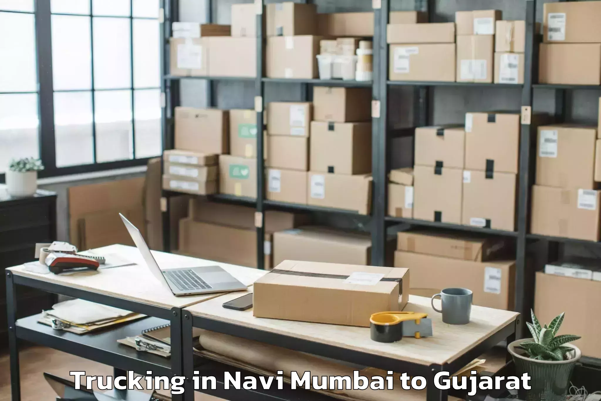 Top Navi Mumbai to Patan Trucking Available